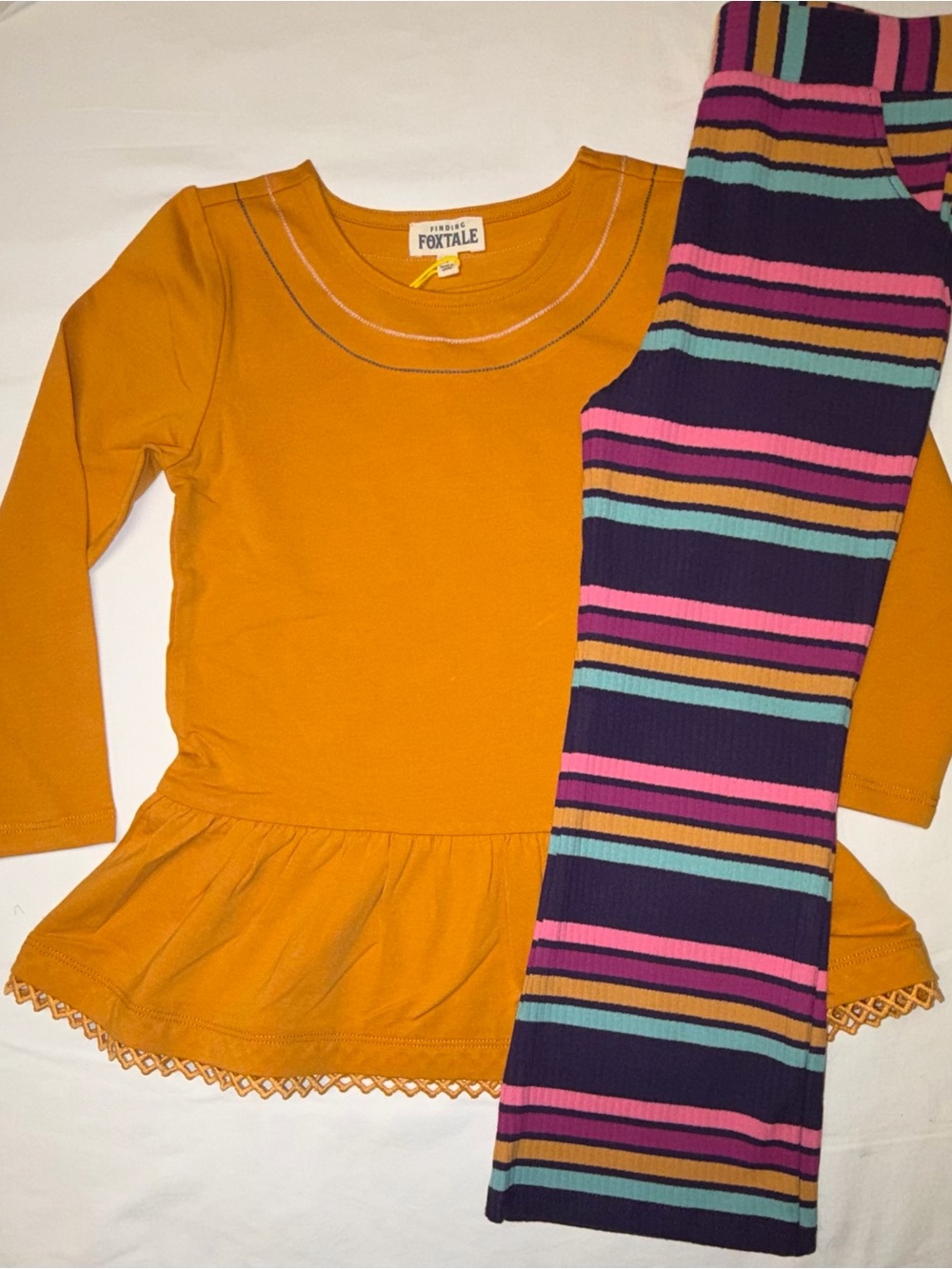 Finding Foxtale Stay Golden Peplum Top & Roller Rink Flares sz 4 NWT